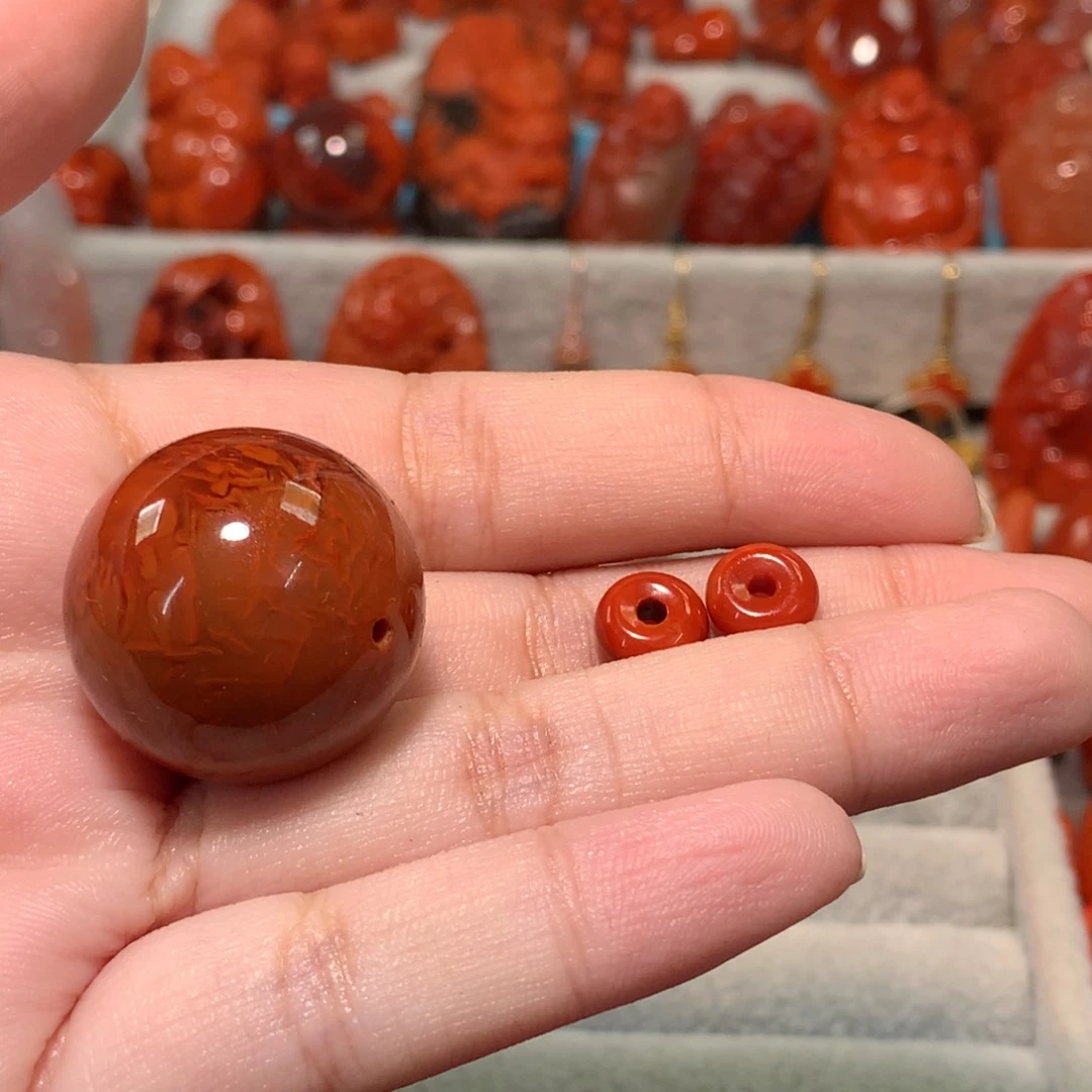 【闪购商品】未镶嵌圆珠南红玛瑙天*