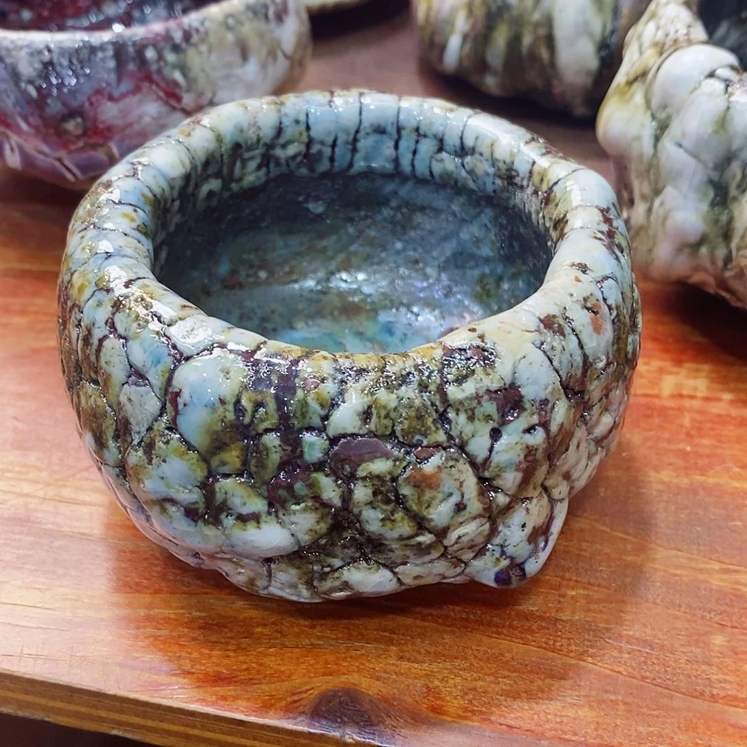 粗陶志野柴烧茶器