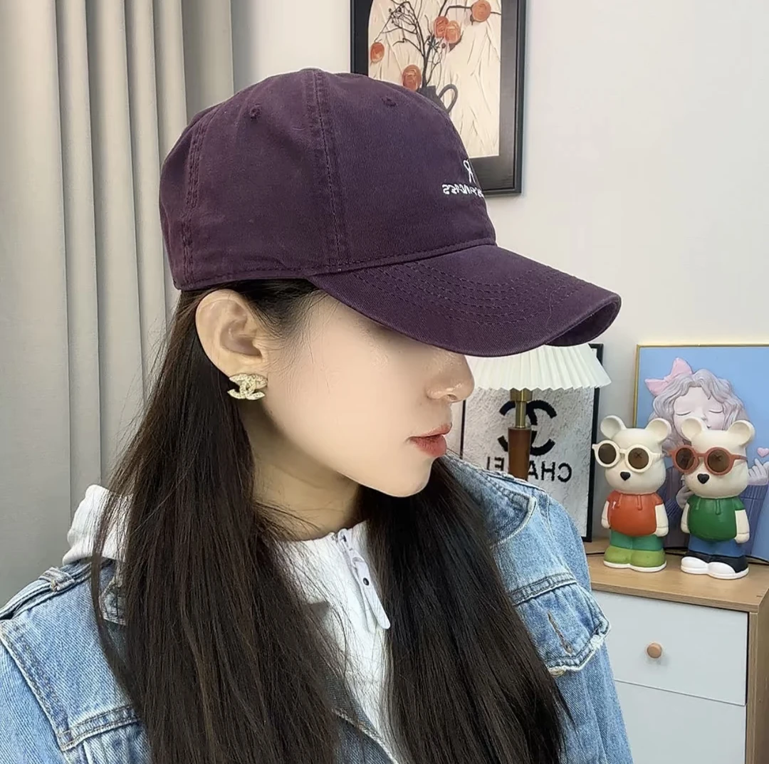 R小字母刺绣字母水洗软顶棒球帽子男女春秋休闲弯檐鸭舌帽情侣潮