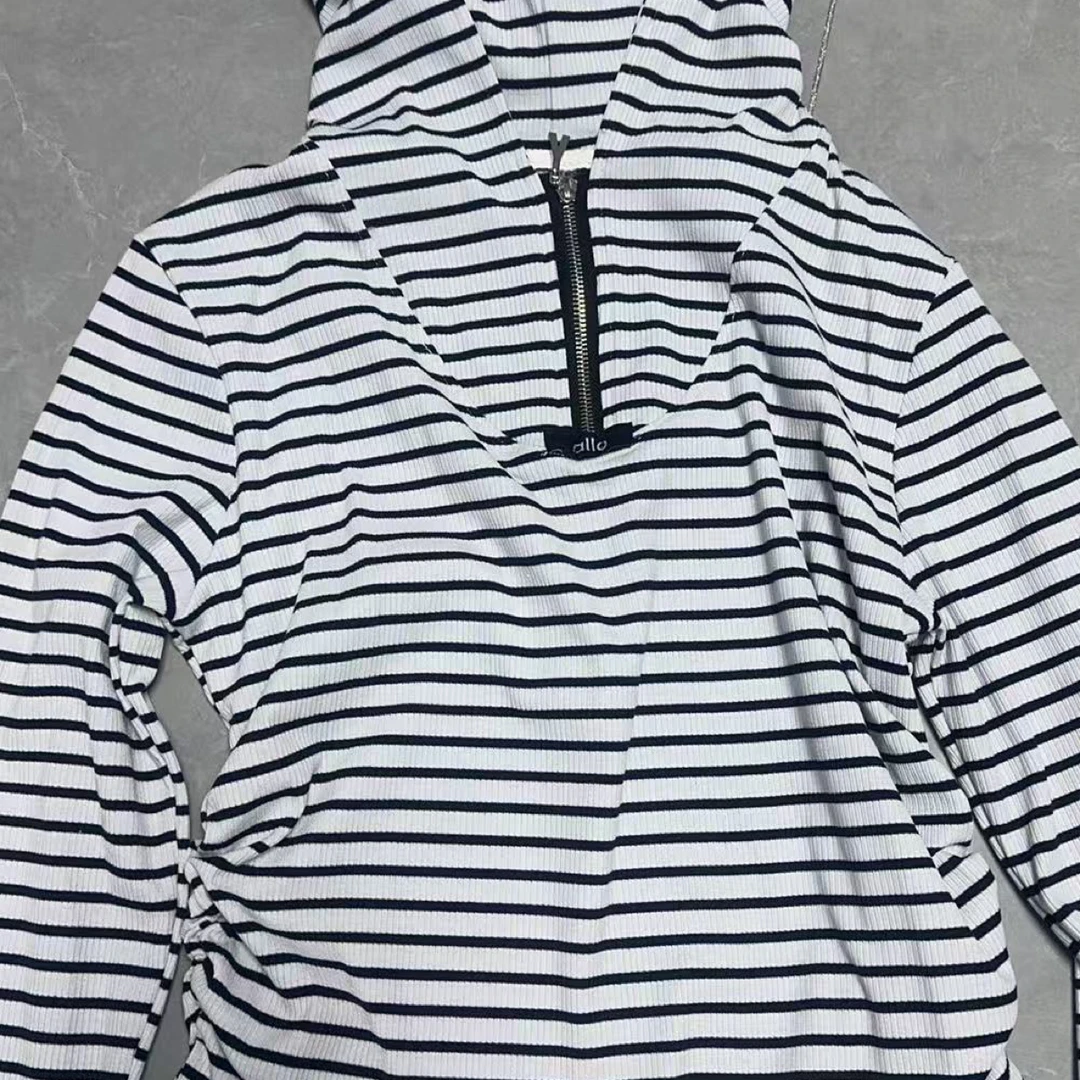 938【胖小肉推荐】新款条纹连帽打底