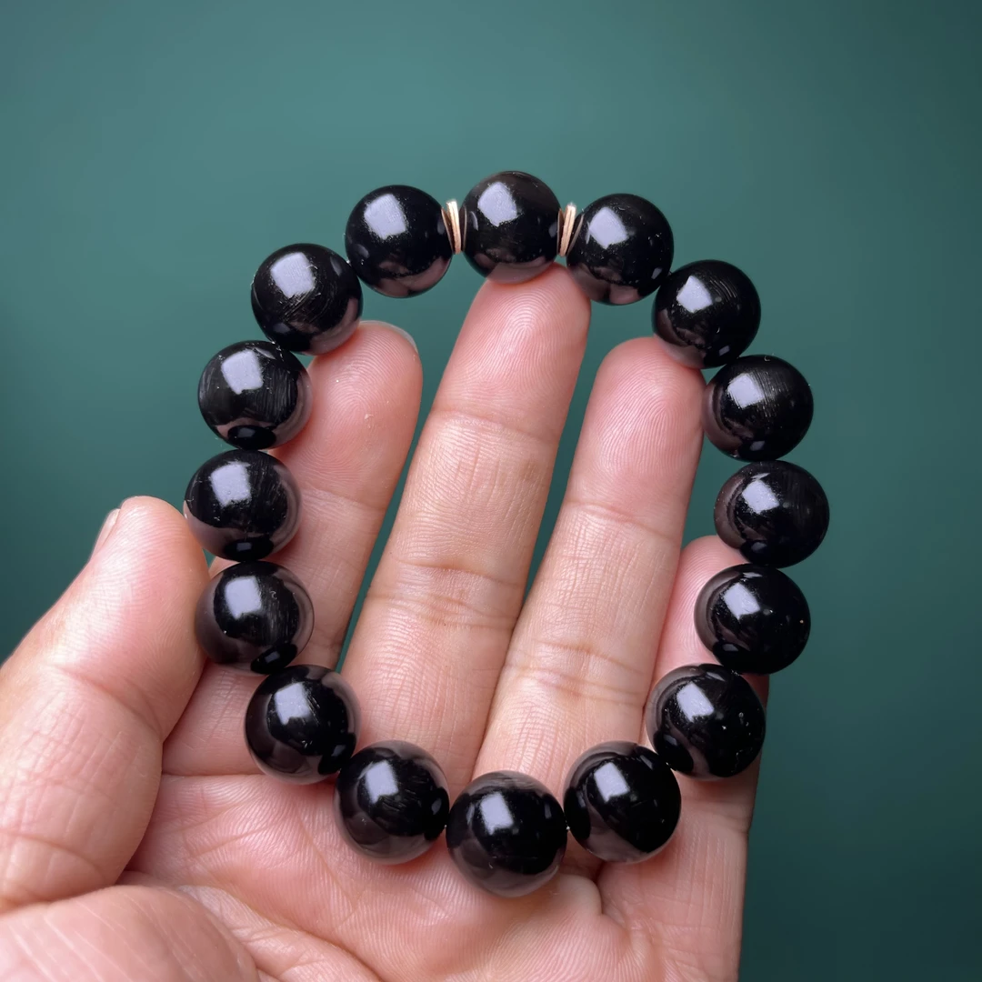 非金属珐琅手链 精美养殖黑驴蹄壳料手串 可选规格 男女同款