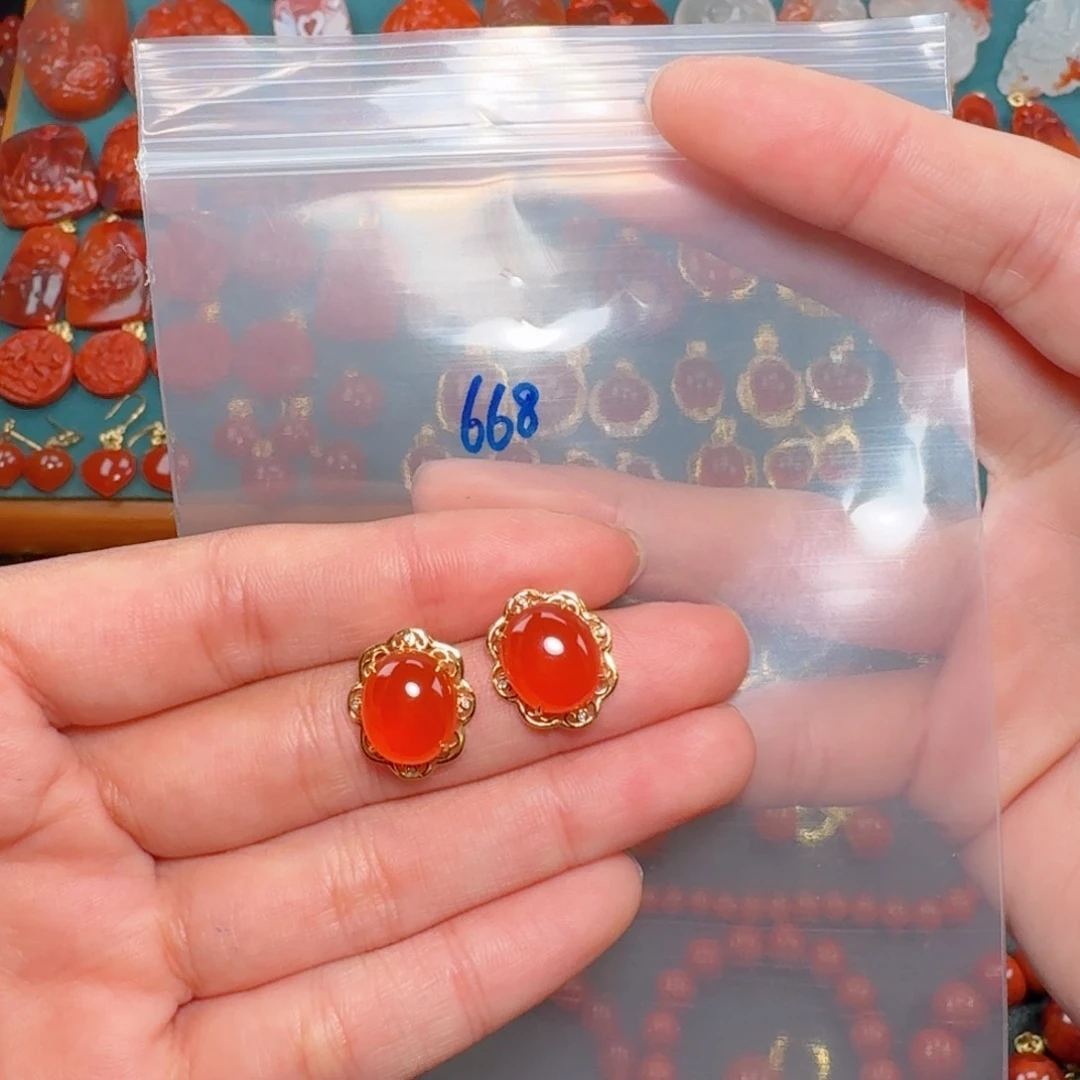 南红玛瑙南红18K金镶嵌