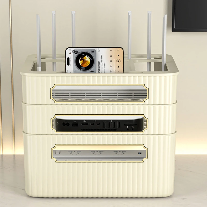 光猫wifi电线收纳盒置物架插座机顶盒整理神器电视放置无线路由器