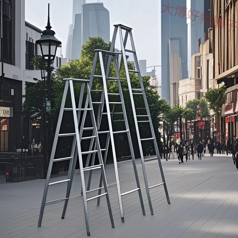 新疆西藏包邮梯子人字梯镀锌加厚折叠焊接家用铁管方管移动工程楼