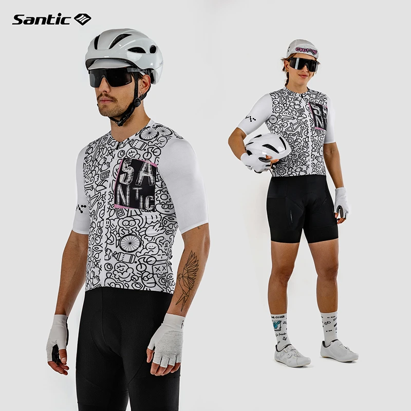 Santic/森地客中性款骑行短袖上衣公路自行车防晒速干单车服 酷比