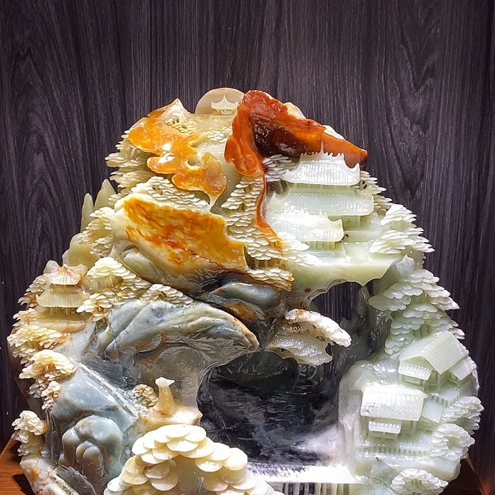 蛇纹石玉（覆膜）合金珠宝奇石