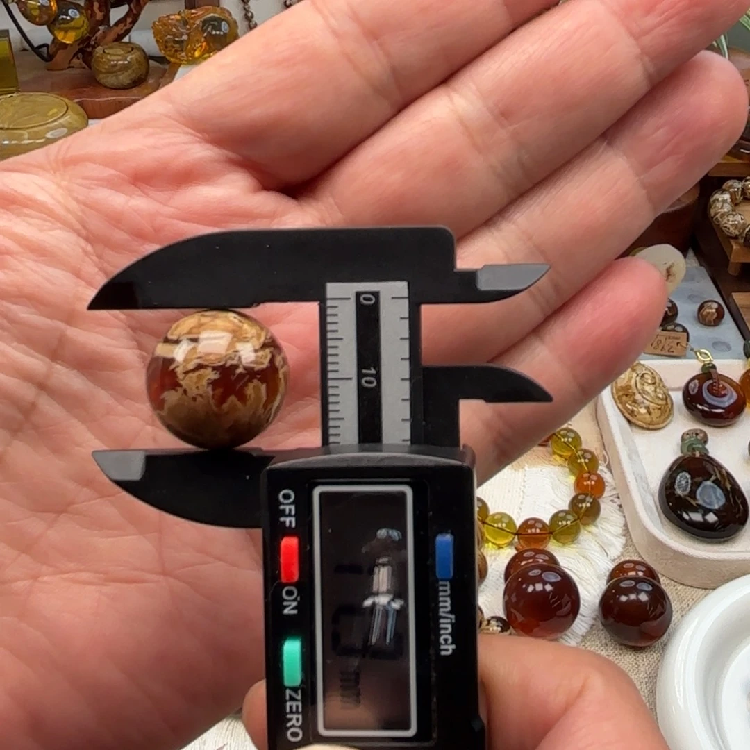 琥珀未镶嵌手链根珀溶洞妖花单珠卡18