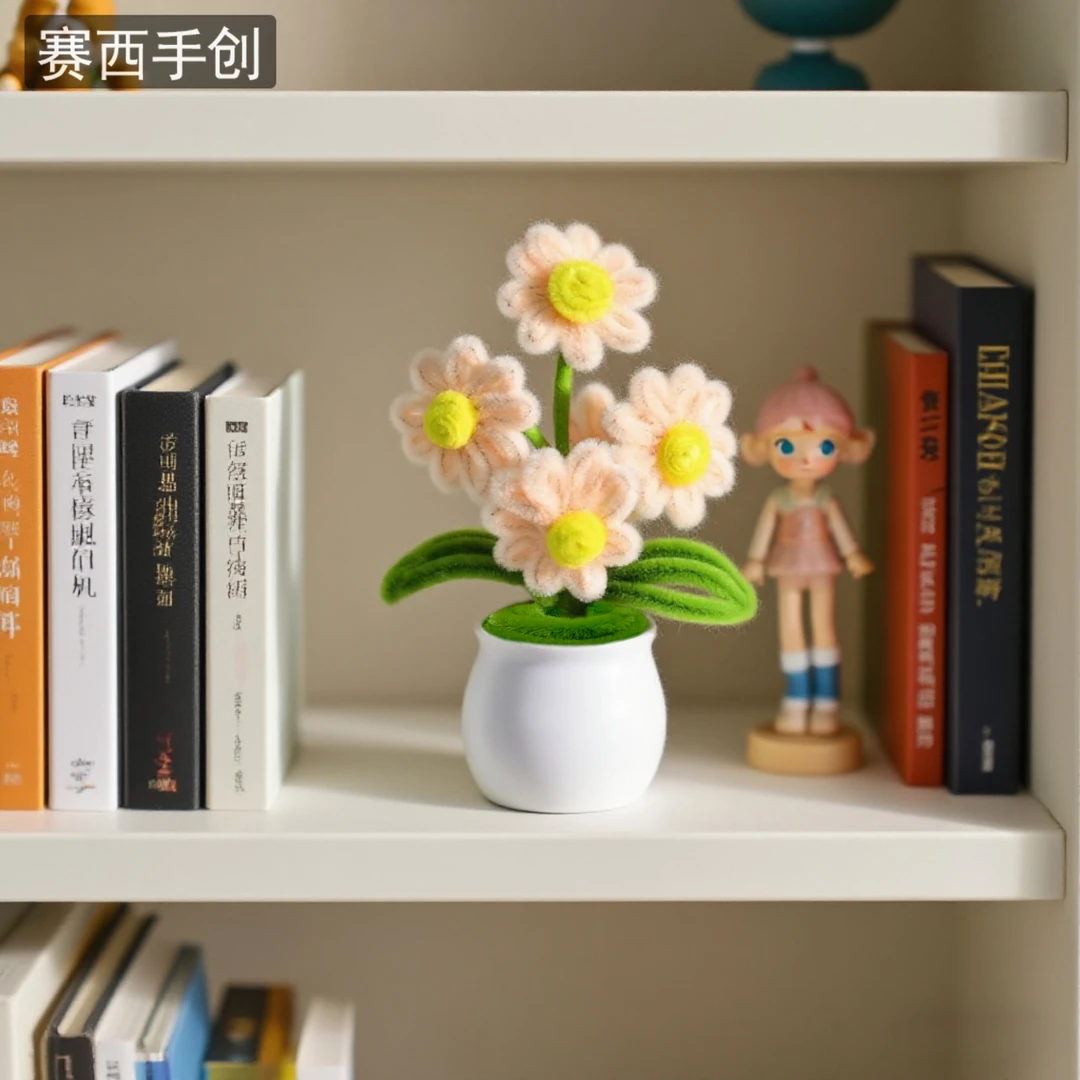 赛西创意课桌摆件工艺品装饰客厅盆栽仿真花生日礼物送闺蜜花瓶