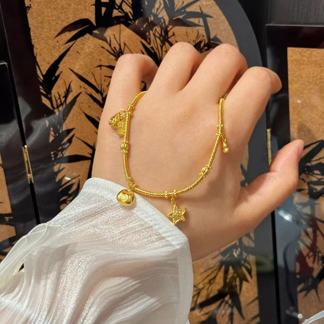 【小鹏黄金】足金999 健康喜乐手链13.39