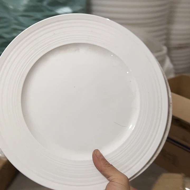 库存尾货维保老骨瓷十寸盘一对口径27