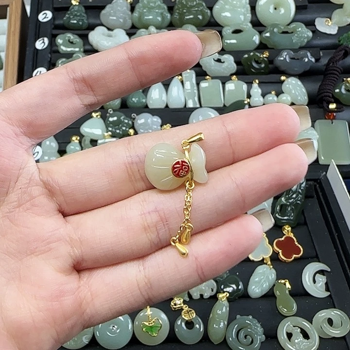 和田玉吊坠(不含链)银S925镶嵌