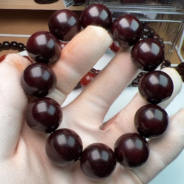 、***俗手串/手链小叶紫檀2.0双鱼鱼鳞纹肉中金星