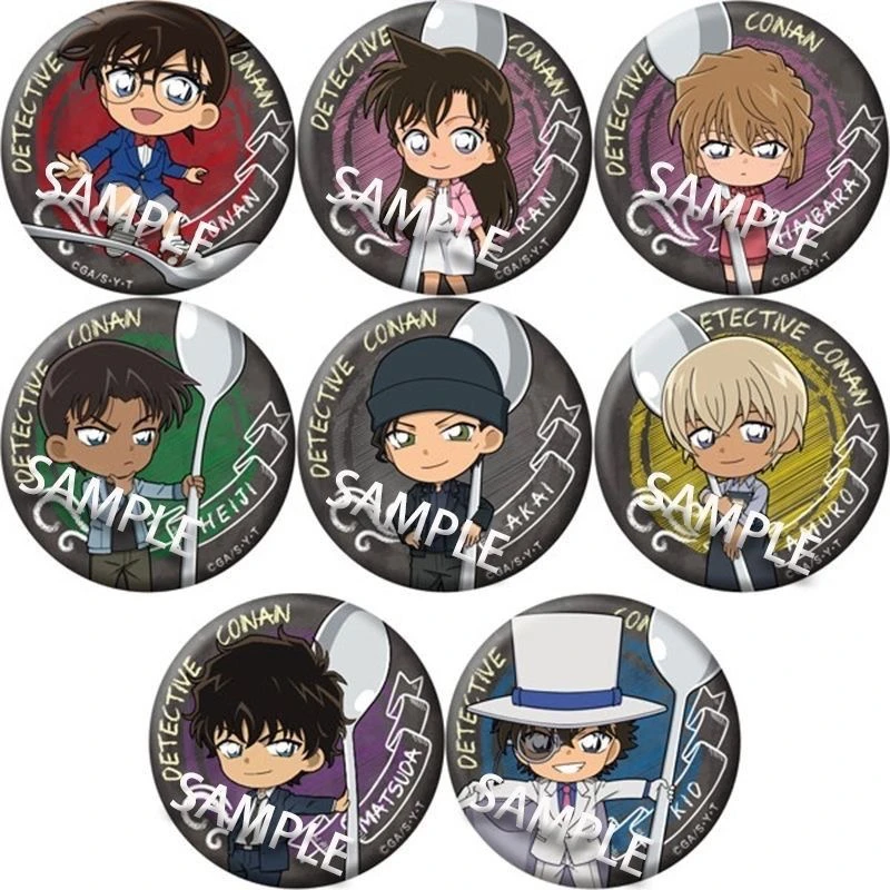 （许愿+2 一手停）日谷名侦探柯南Q版饭勺吧唧基德小哀徽章收藏盲盒