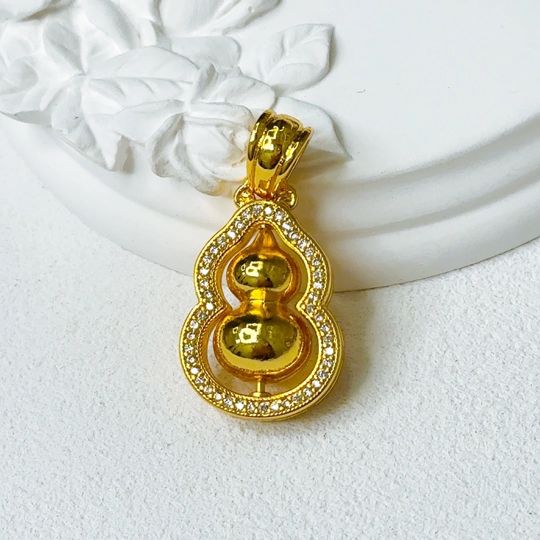 精工葫芦镶边转动吊坠-A021