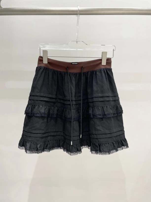 【SFF严选】Degaia25夏款木耳边百褶蛋糕裙减龄时尚洋气0066