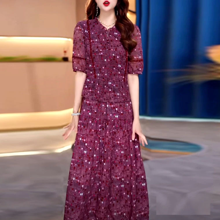 轻羽丝时尚气质宽松假两件连衣裙2025夏季新款遮肉拼接洋气裙子女