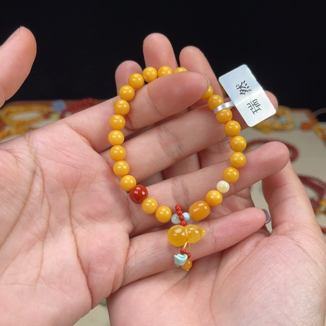 琥珀未镶嵌手链蜜蜡