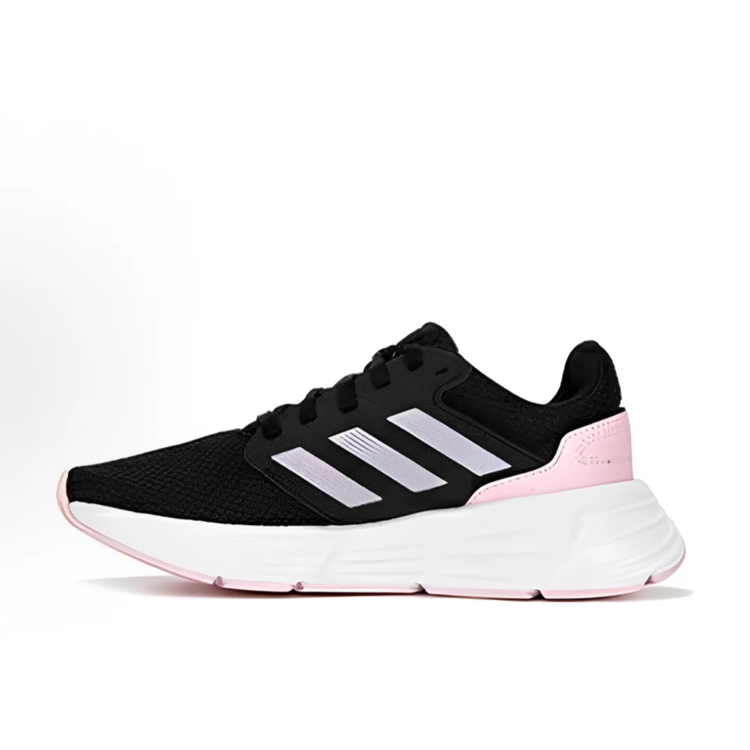 adidas Galaxy 休闲跑步鞋 黑白粉 原盒 ID7372