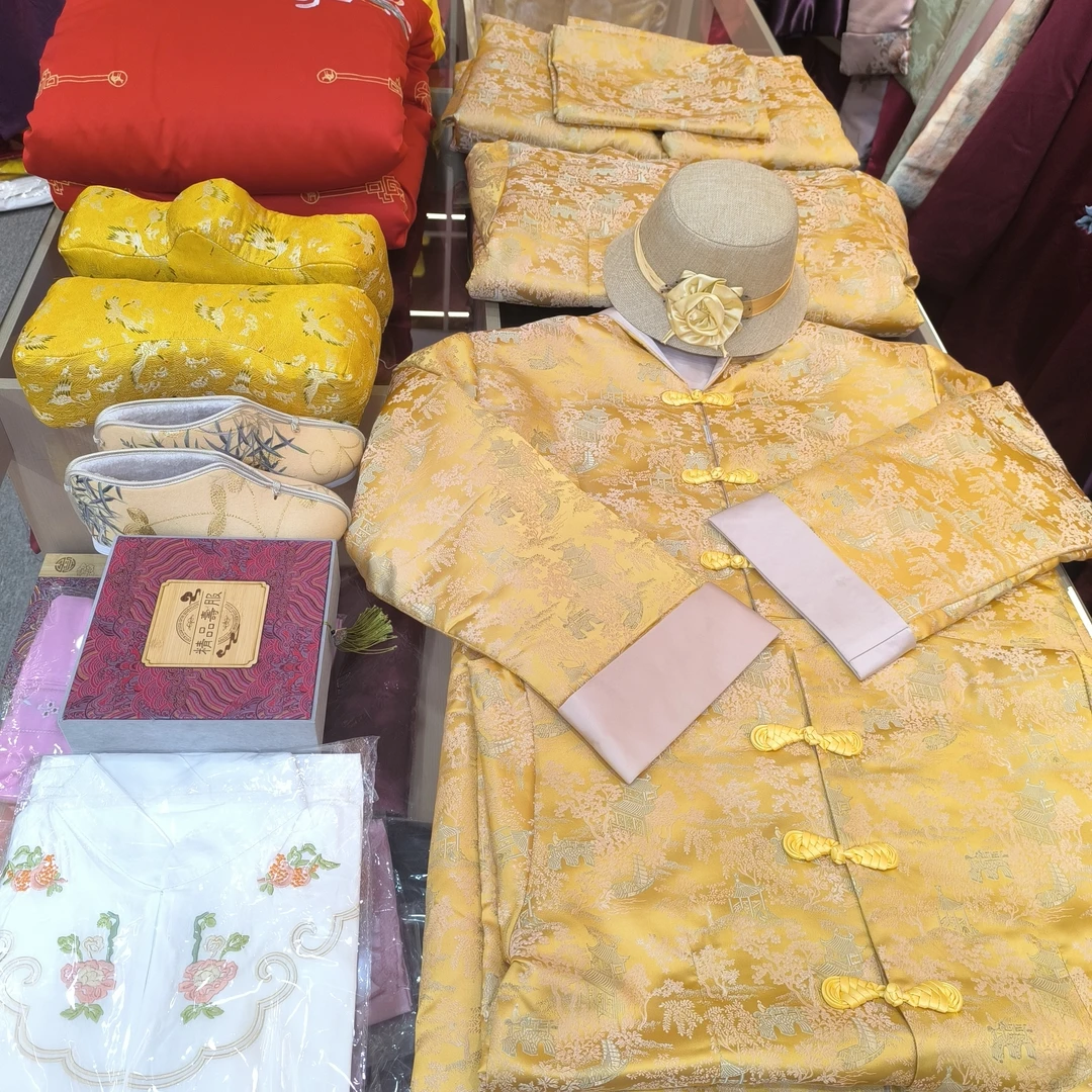 全套百年服 老人寿终衣服七件套古风刺绣大码宫廷风