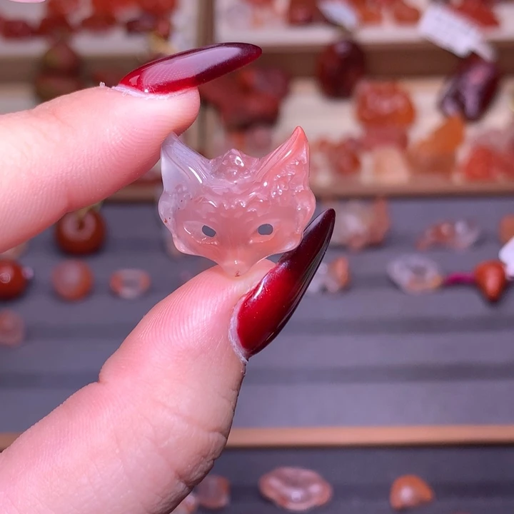 南红玛瑙合金颈饰狐狸面具2