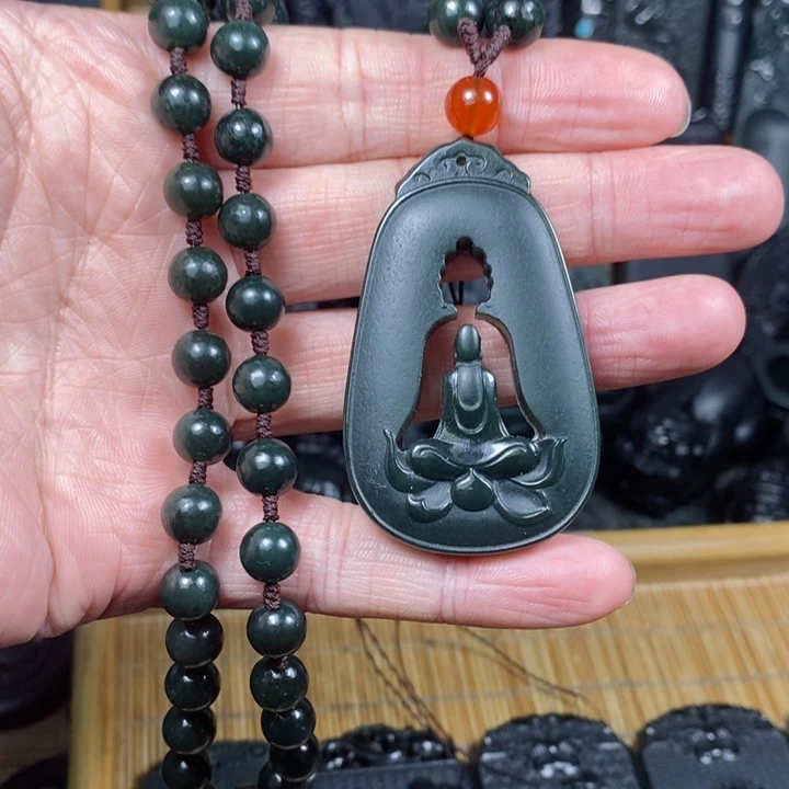 和田玉（青玉）颈饰未镶嵌