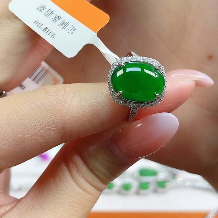 吊坠(不含链)银S925镶嵌翡翠