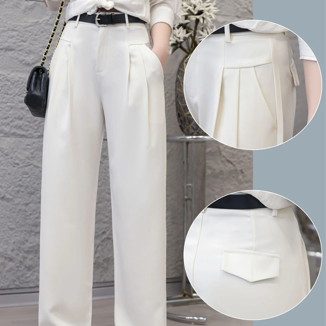 鑫坷春季新款韩版直筒西装裤高腰阔腿裤百搭时尚气质直筒裤5501