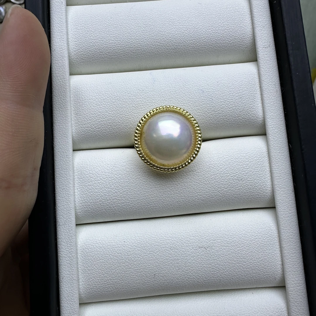 直播间链接海水马贝戒指s925银