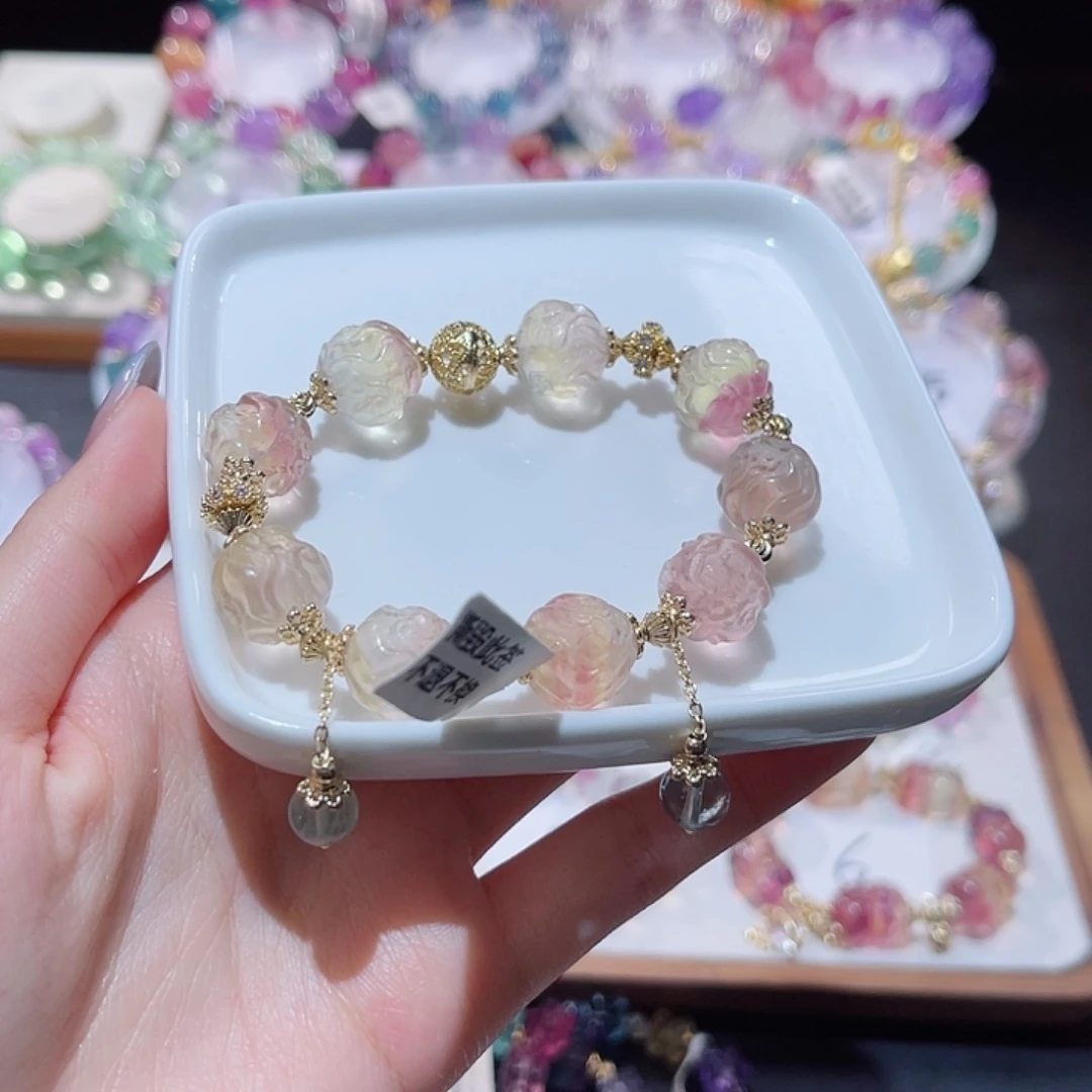 水晶手串未镶嵌九尾狐萤石