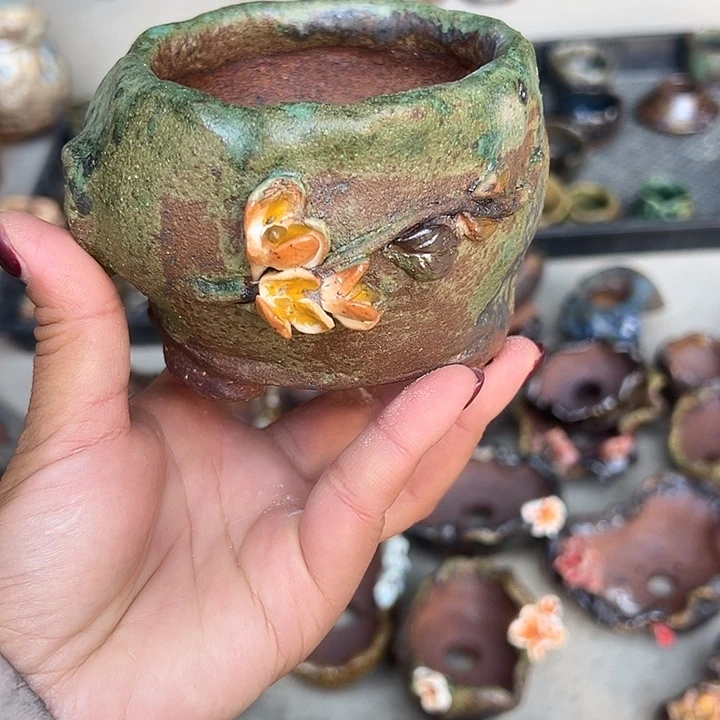 新窑福利手工粗陶高温花盆