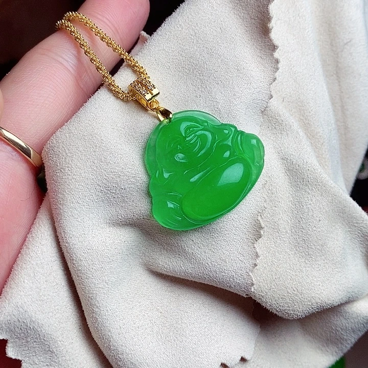 翡翠18K金镶嵌吊坠(赠链)15