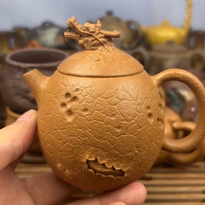 茶壶紫砂龙蛋原矿黄降坡200c