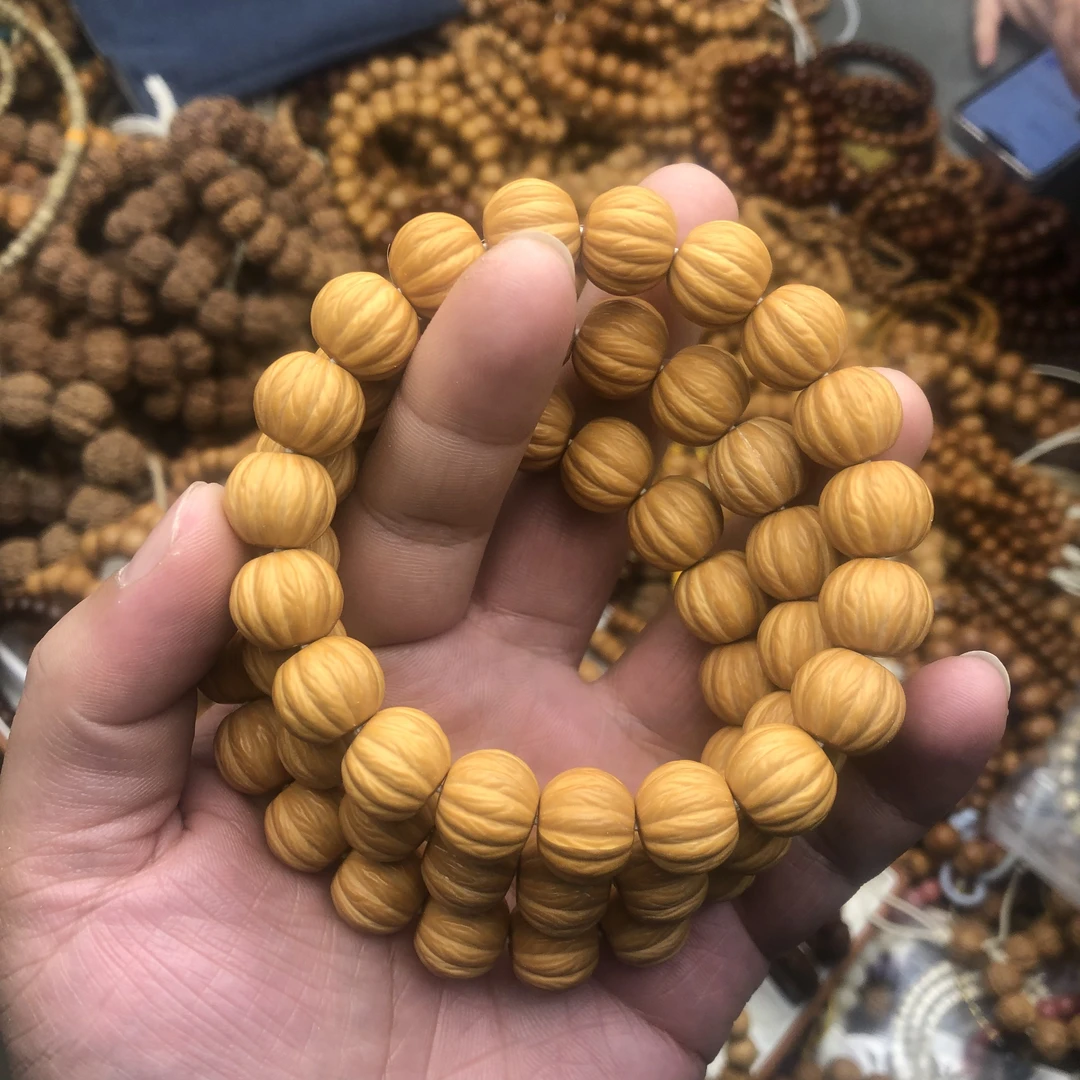 猴头金丝十二棱拉丝瓜珠南瓜猴头核桃手串14-15mm左右