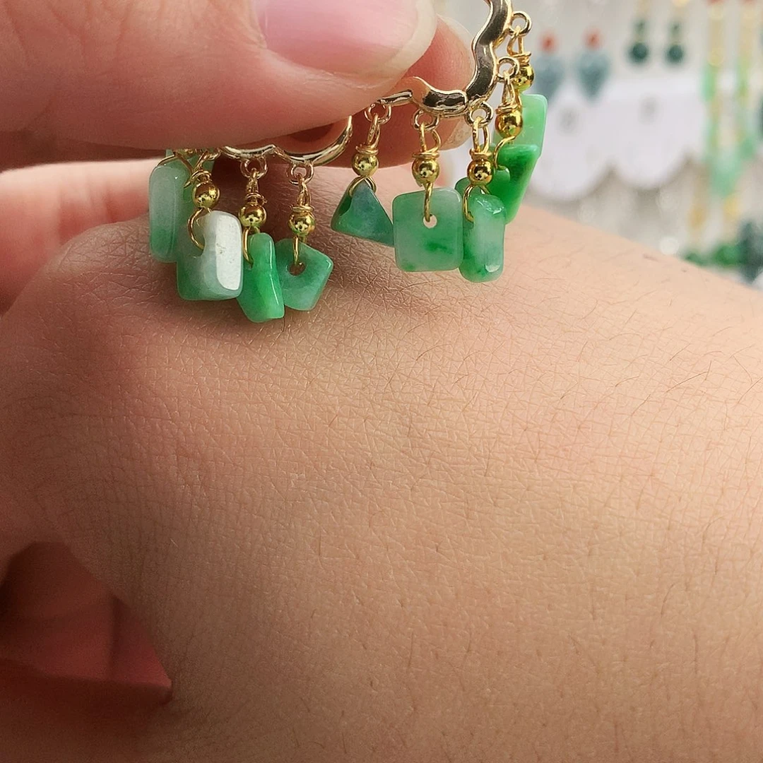 翡翠未镶嵌耳饰92