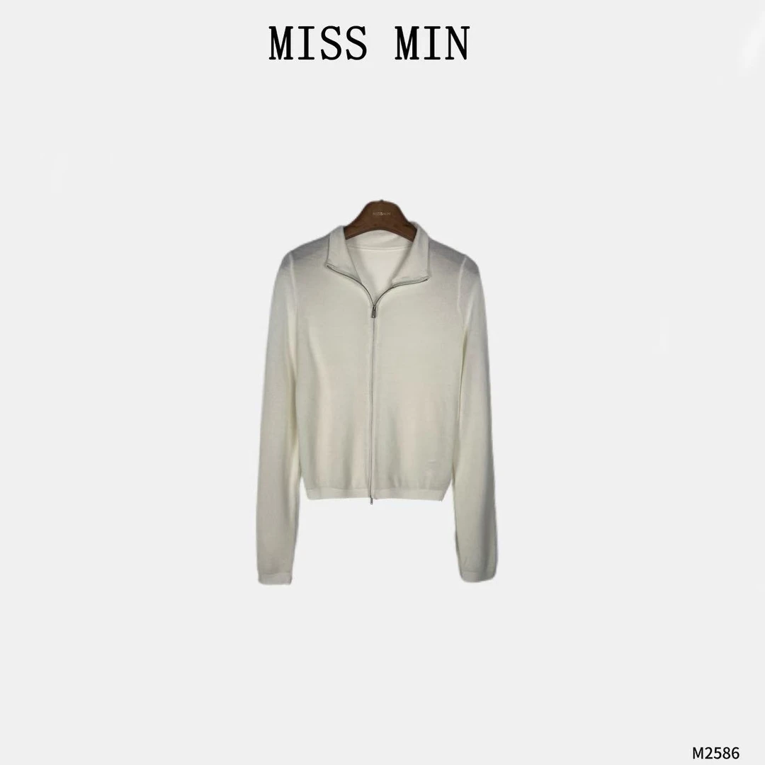 MISS MIN【暖冬】双头拉链立领设计小众衣服百搭显瘦针织开衫 M2586