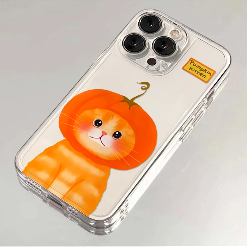 奥菲顿可爱南瓜头橘猫适用iPhone16苹果手机壳华为vivo小米oppo套