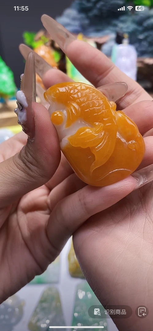 翡翠挂件毛货抛光一物一证