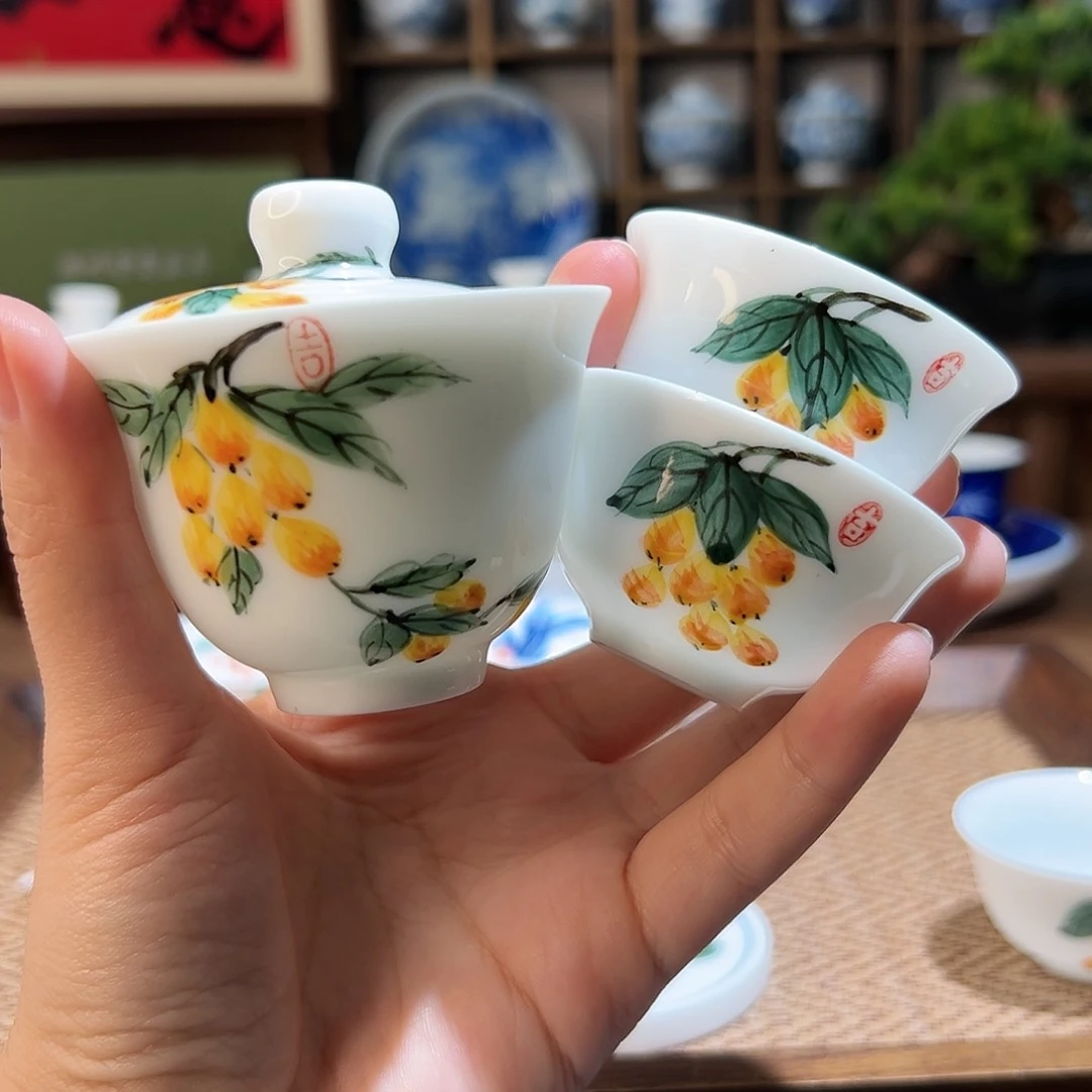 【闪购商品】手绘盖碗。