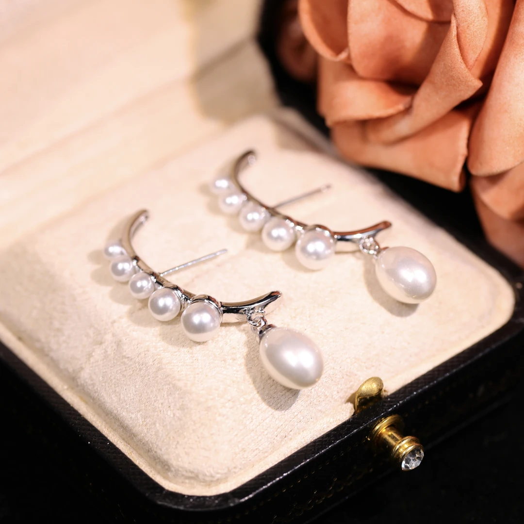 铜合金耳饰 【白露】轻奢时尚气质百搭高级小众设计感耳饰RH1096