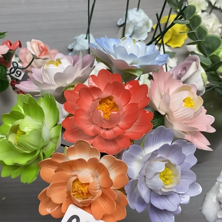 陶瓷陶瓷材料7朵组合