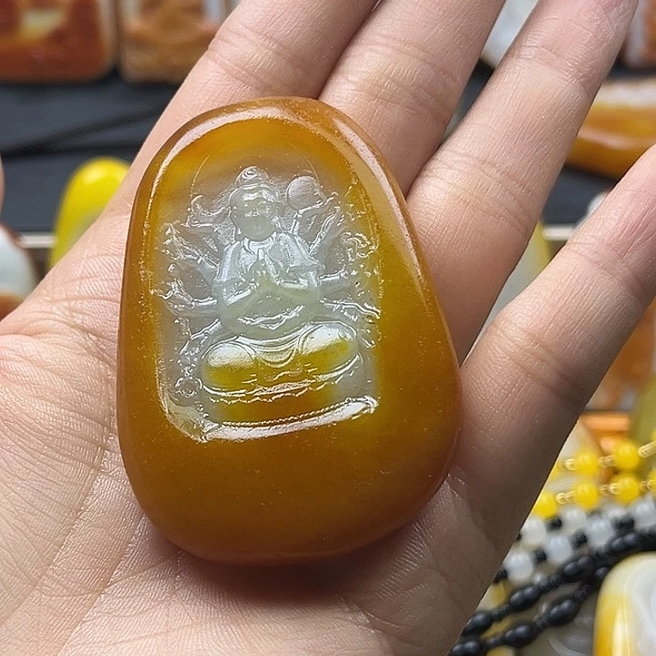 和田玉未镶嵌颈饰漏***子