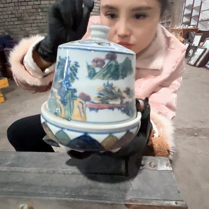 陶摆件景德镇高温老瓷麻土香炉57