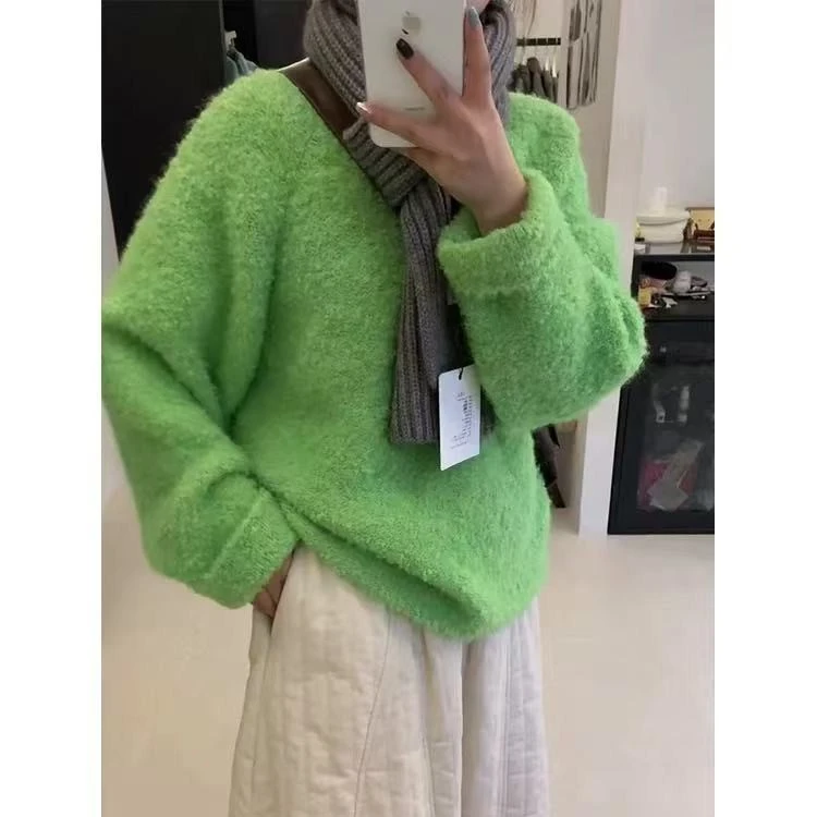 摇粒绒圆领套头毛衣