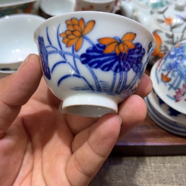 纯手绘精品盖碗杯