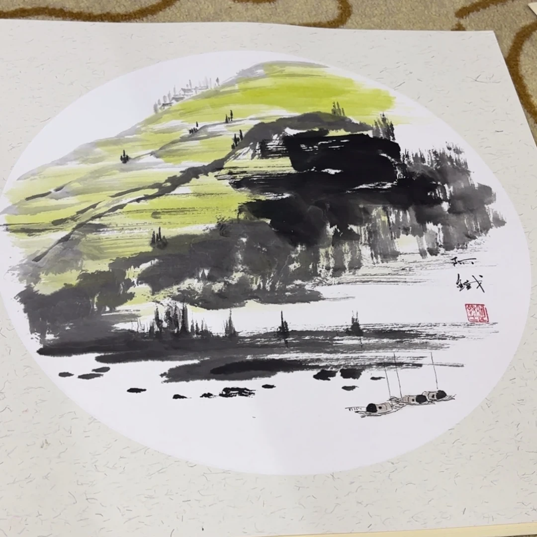 国画赵铁卡纸作品艺