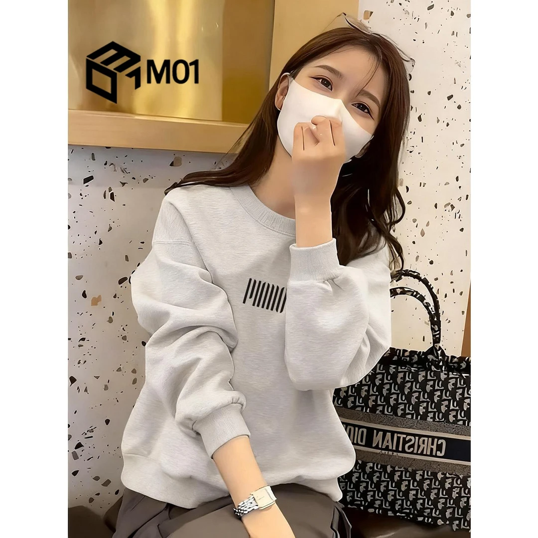 M012025卫衣女新款爆款时尚洋气秋冬小个子圆领套头长袖小众上衣