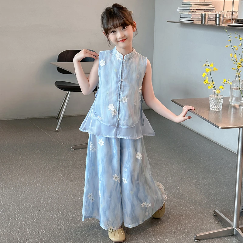 女童汉服夏季新款国风中式唐装改良版旗袍裙儿童超仙日常古风套装