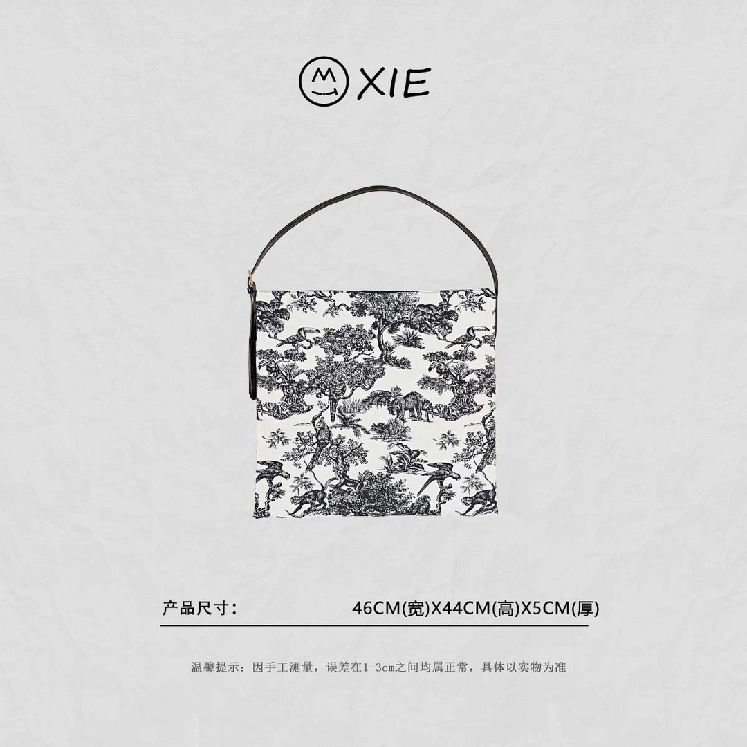 2025春夏国风动物森林单肩包高级感新中式大容量上班通勤帆布8114