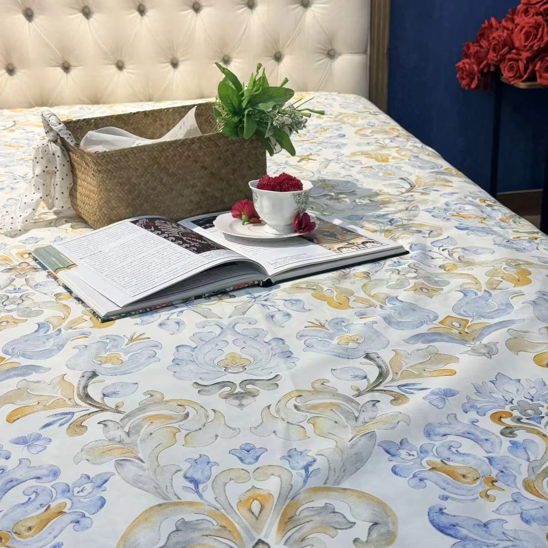 DZ411【100%玫瑰】白底蓝花