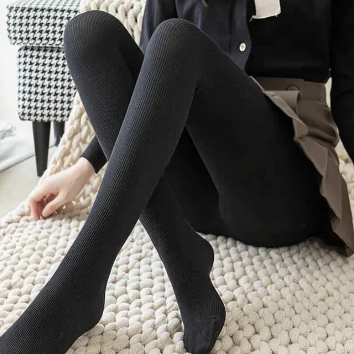 【卟啉卟啉】打底裤显瘦保暖竖条纹加绒加厚外穿螺纹裤